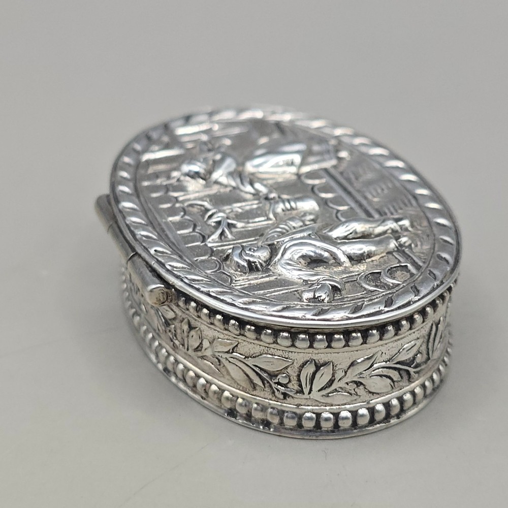 Antique Dutch 800 Silver Pill Box Snuff Box