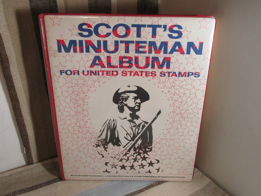 1969 Scott's Minuteman Album For United States Stamps 100+ Used Stamps Inside