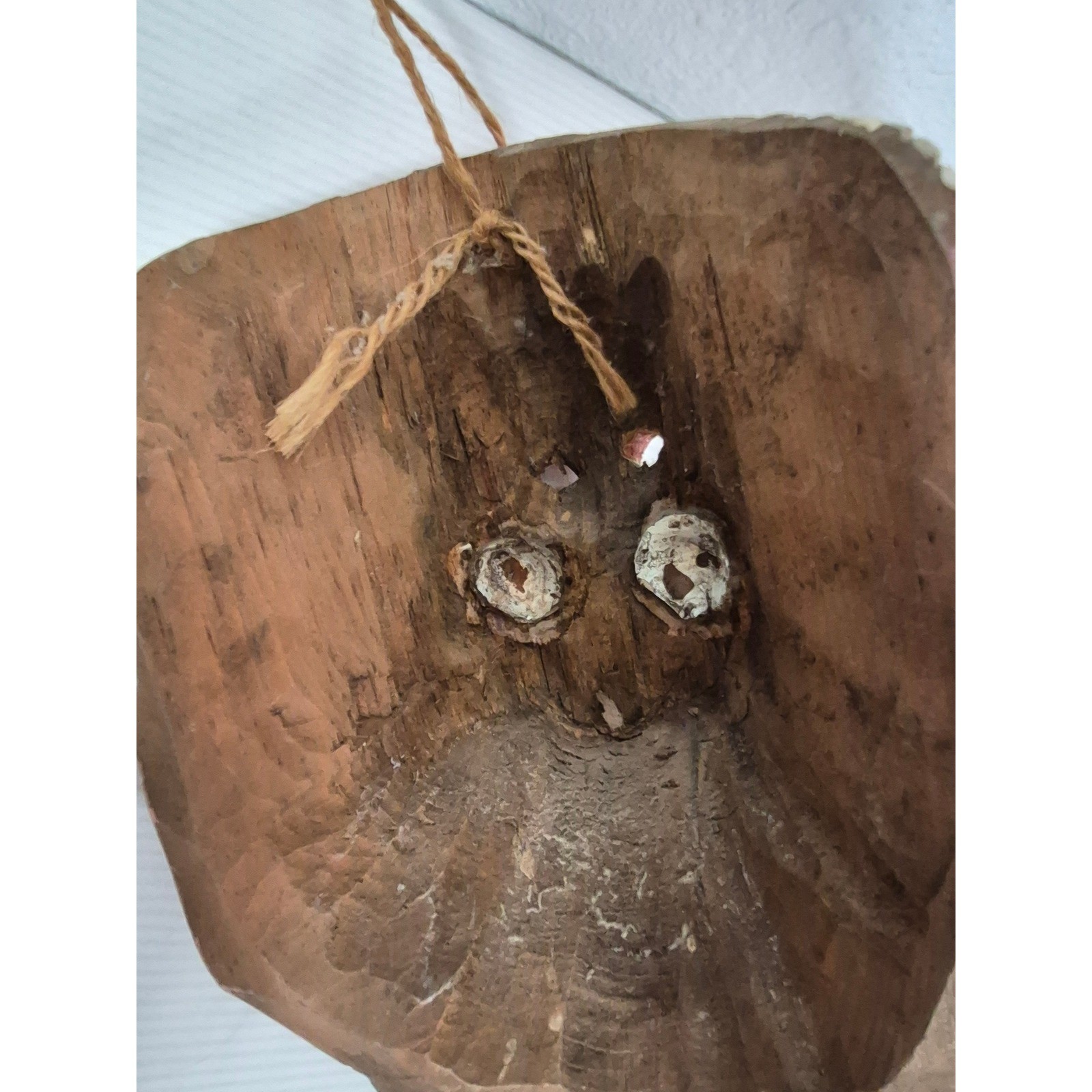 Vintage Hand Carved Wood Guatemala Folk Art Dance Mask Bearded Man Glass Eyes