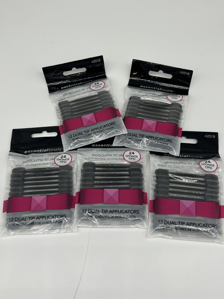 Essential Tools 12 Dual Tip Shadow Applicators 5pks = 60 Dual Tips New