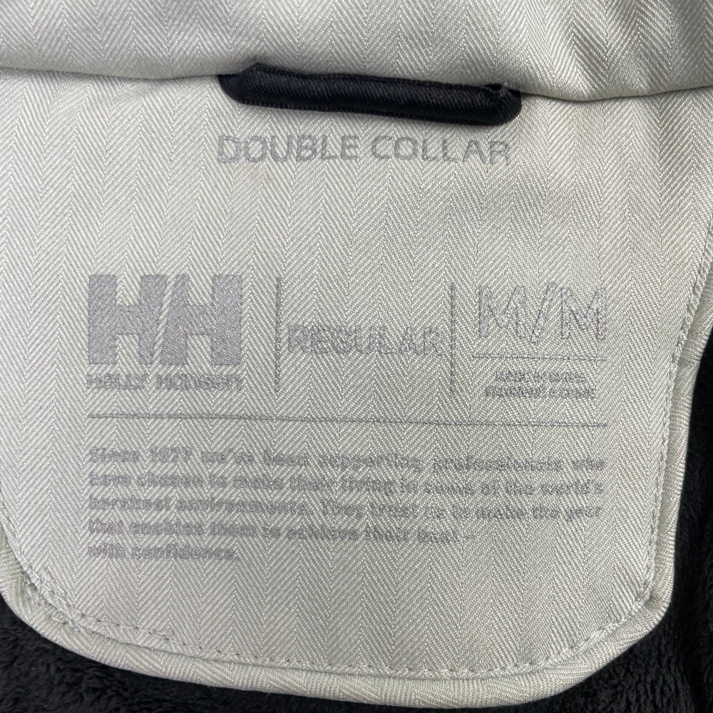 Helly Hansen Jacket Womens Medium Gray Double Collar Hooded Helly Tech Insulated