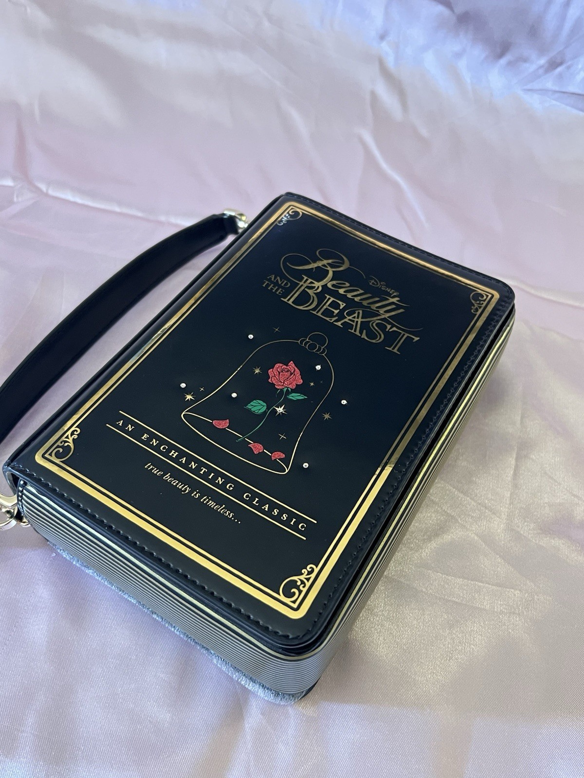 Kate Spade Disney Beauty and the Beast Black Book Clutch Handbag Medium
