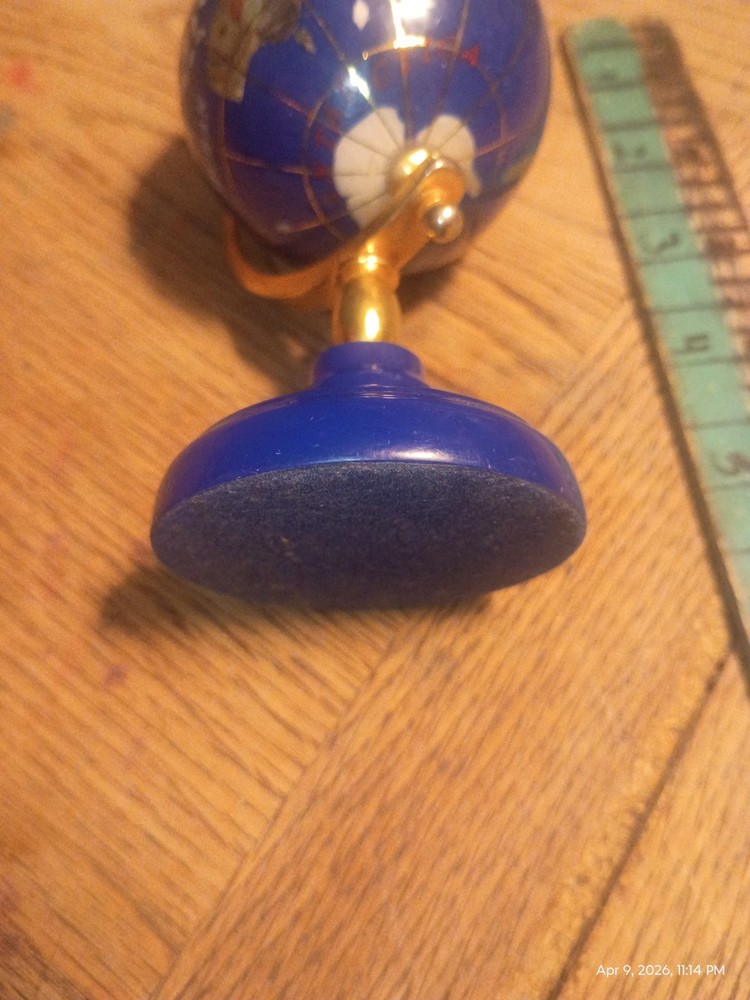 Mini Rotating Tabletop World Globe Freestanding Stand/Base precious stone