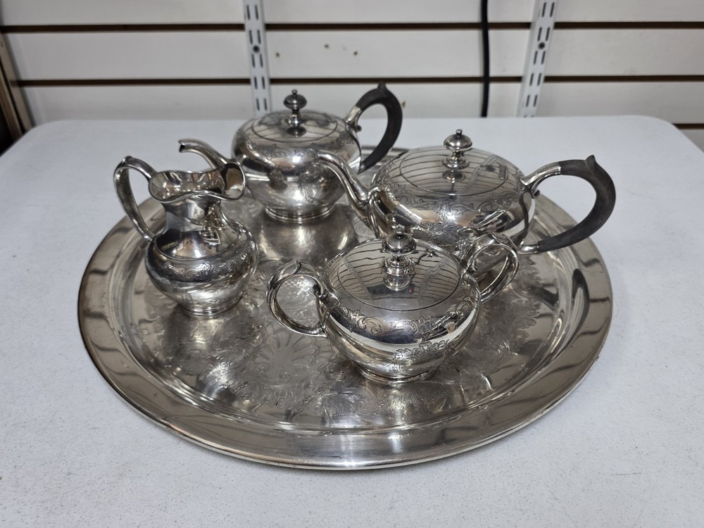Vintage Silver-Plated Reed & Barton 5-Piece Tea & Coffee Set