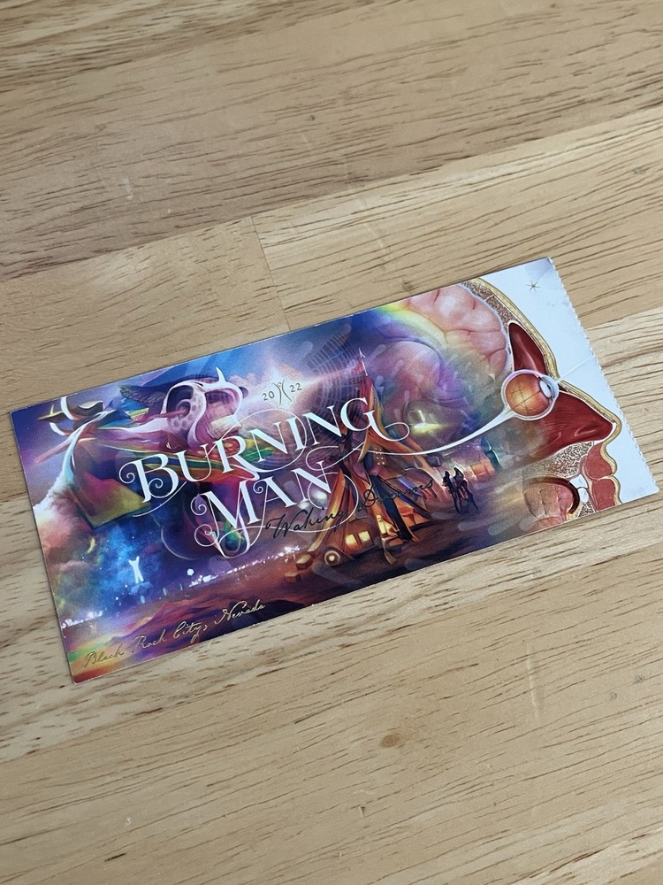 Burning Man 2022 Ticket Stub + Event Booklet & Map