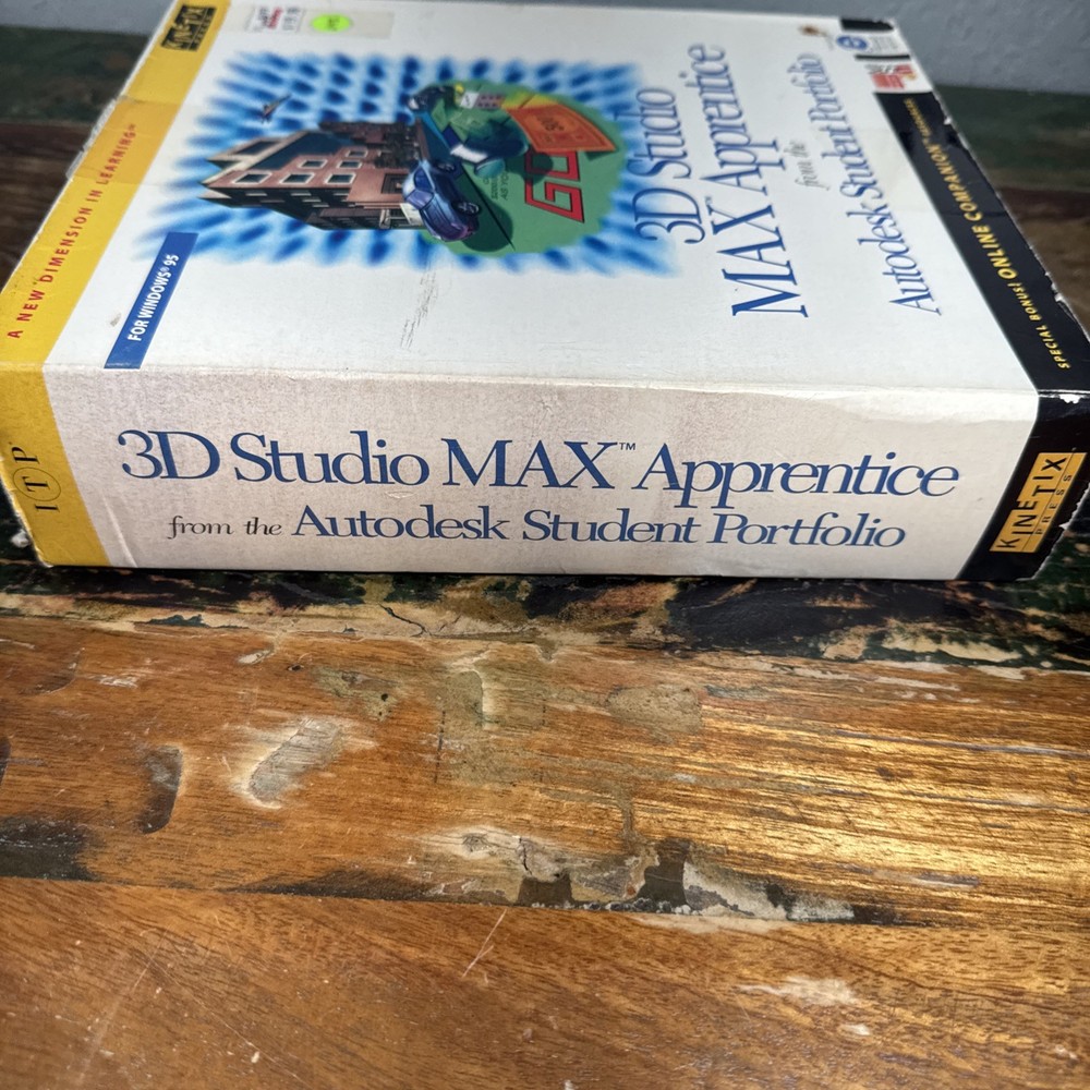 3D Studio Max Apprentice W/ User Guide Vintage 90s Programing Software 1995