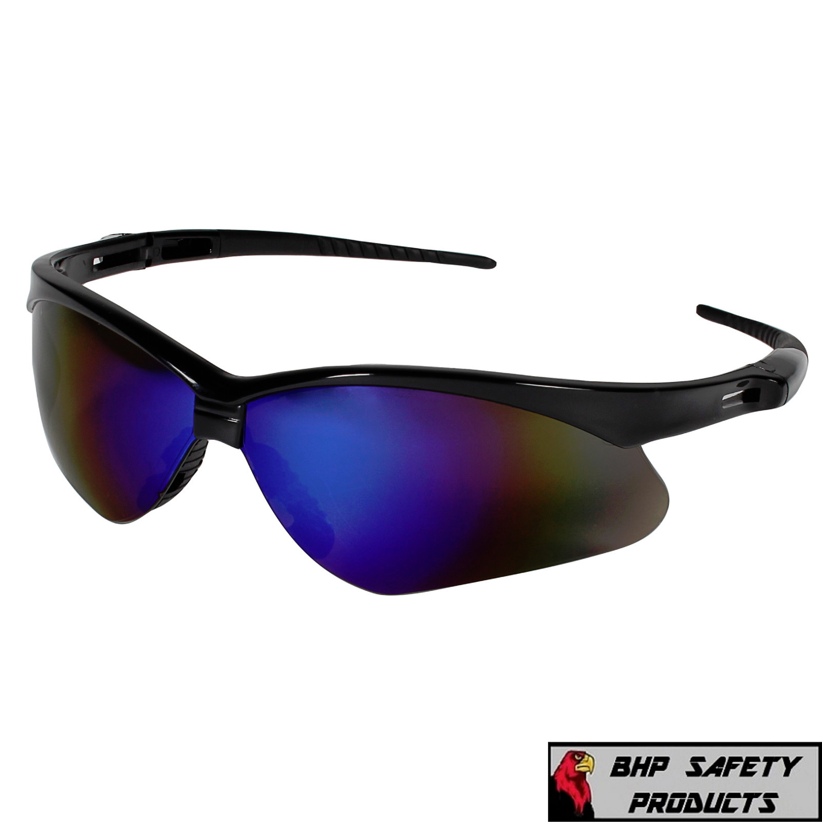 3 PAIR KLEENGUARD NEMESIS SAFETY GLASSES BLACK FRME BLUE MIRROR SUNGLASSES 14481