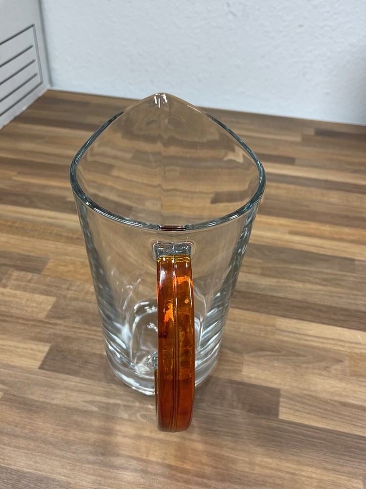 Modern Form Clear Glass Pitcher with Amber Handle