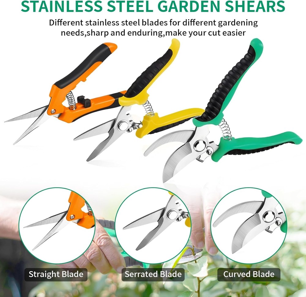Garden Pruning Shears 3 Pack Gardening Scissors Multicolor