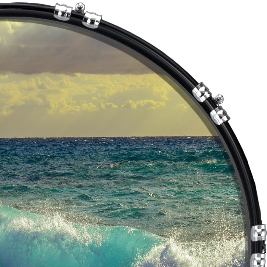20" Custom Bass Kick Drum Front Head Graphic Graphical Beach Surf