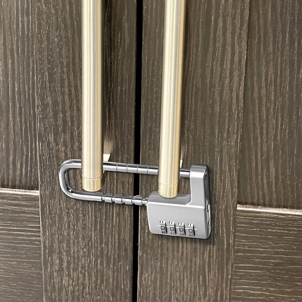 U Shaped Cabinet Combination Lock, 4 Digit Stainless Steel Padlock with Code,...