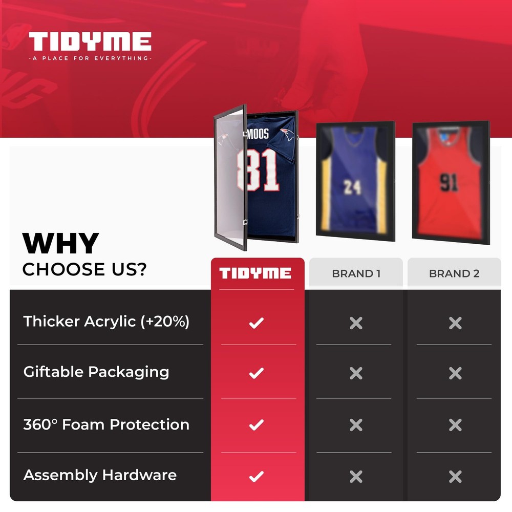 2-Pack Jersey Frame Display Cases – Double Pack, Black-case & Silver-locks