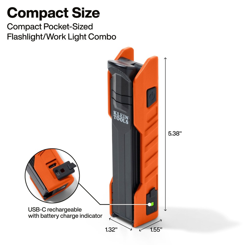 Klein Tools 56073 Rechargeable Handheld Folding Work Light