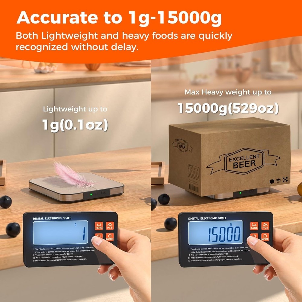 Rechargeable Split Digital Kitchen Food Scale - TRUDIN Weight Scale 2 Pack