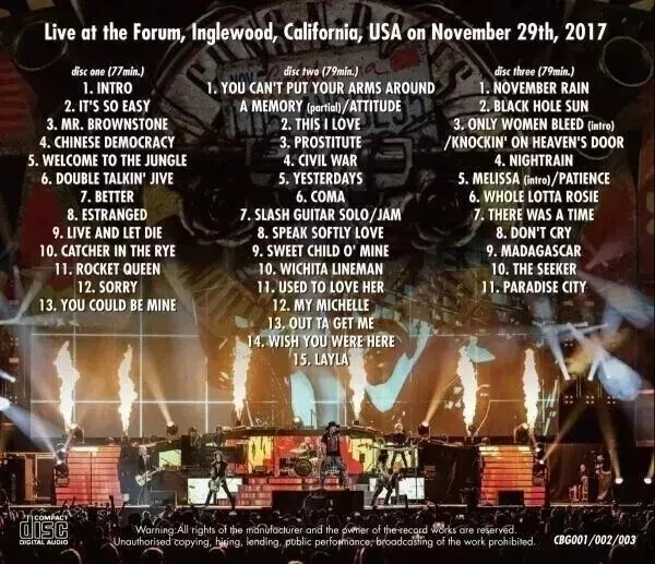 (G108)GUNS N' ROSES / MAXIMUM HOMECOMING 2017. 3CD