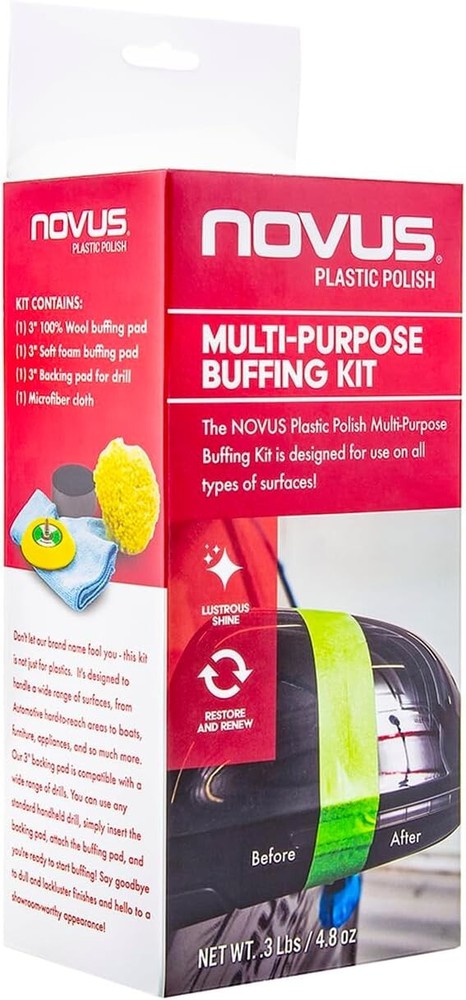 NOVUS 7232 | Multi-Purpose Buffing Kit, Wool Buffing Pad, Soft Foam Buffing Pad