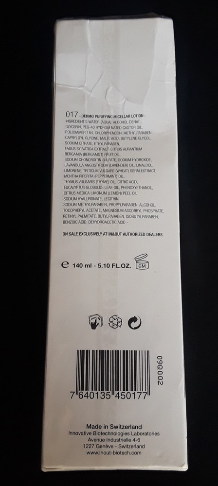 IN & OUT DIFFERENT BEAUTY DERMO PURIFYING MICELLAR LOTION