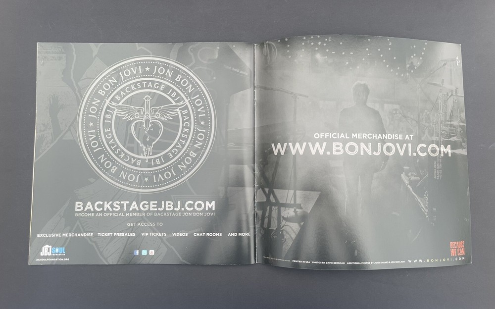 Bon Jovi Because We Can Tour 2013 Interactive Tour Program