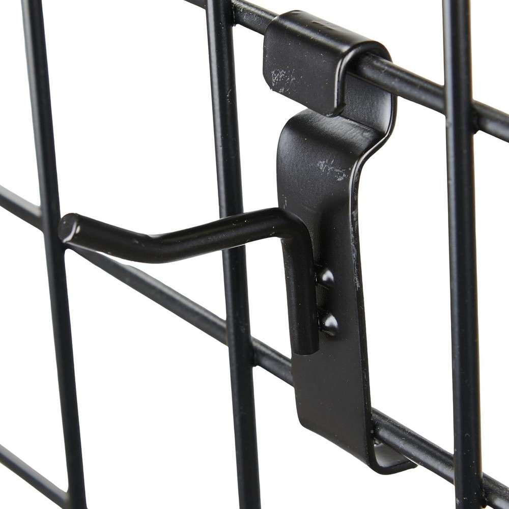 Gridwall Panel Display 2' x 6' Wire Grid Wall Black 2 Legs Standing Screen Metal