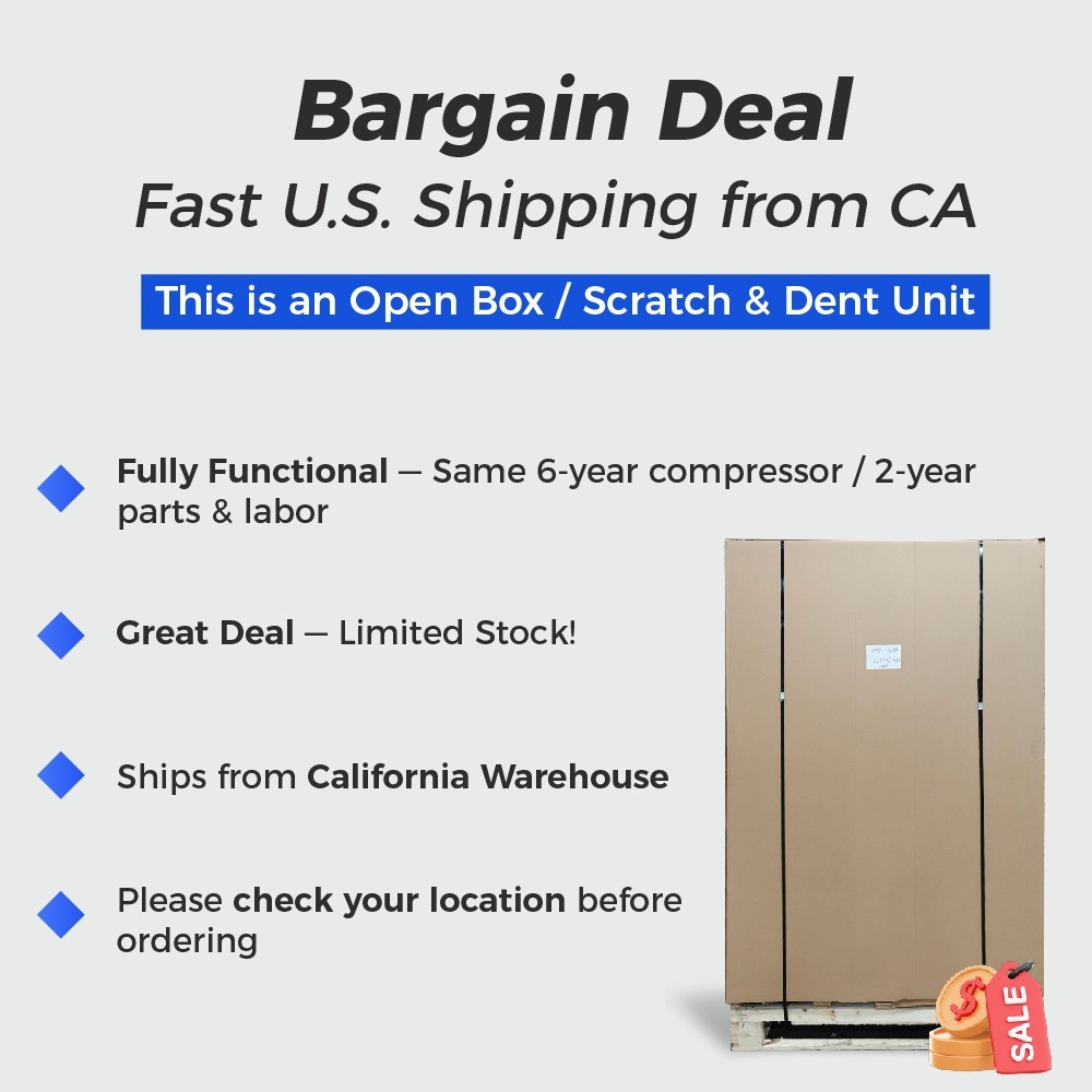 72" W 3-Door Commercial Reach-In Refrigerator, Stainless Steel, 54 Cu.ft – Dents