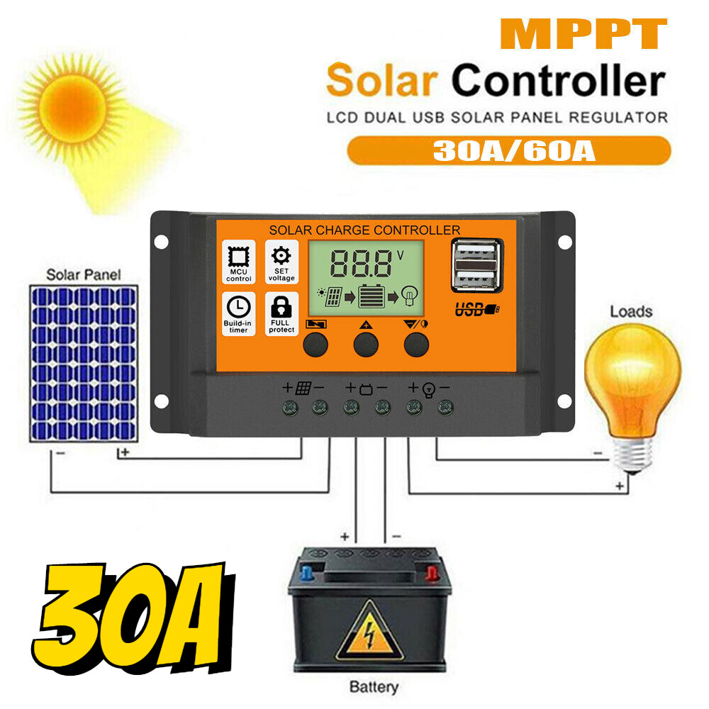 30A Solar Photovoltaic Charge Controller Solar Panel Battery Controller