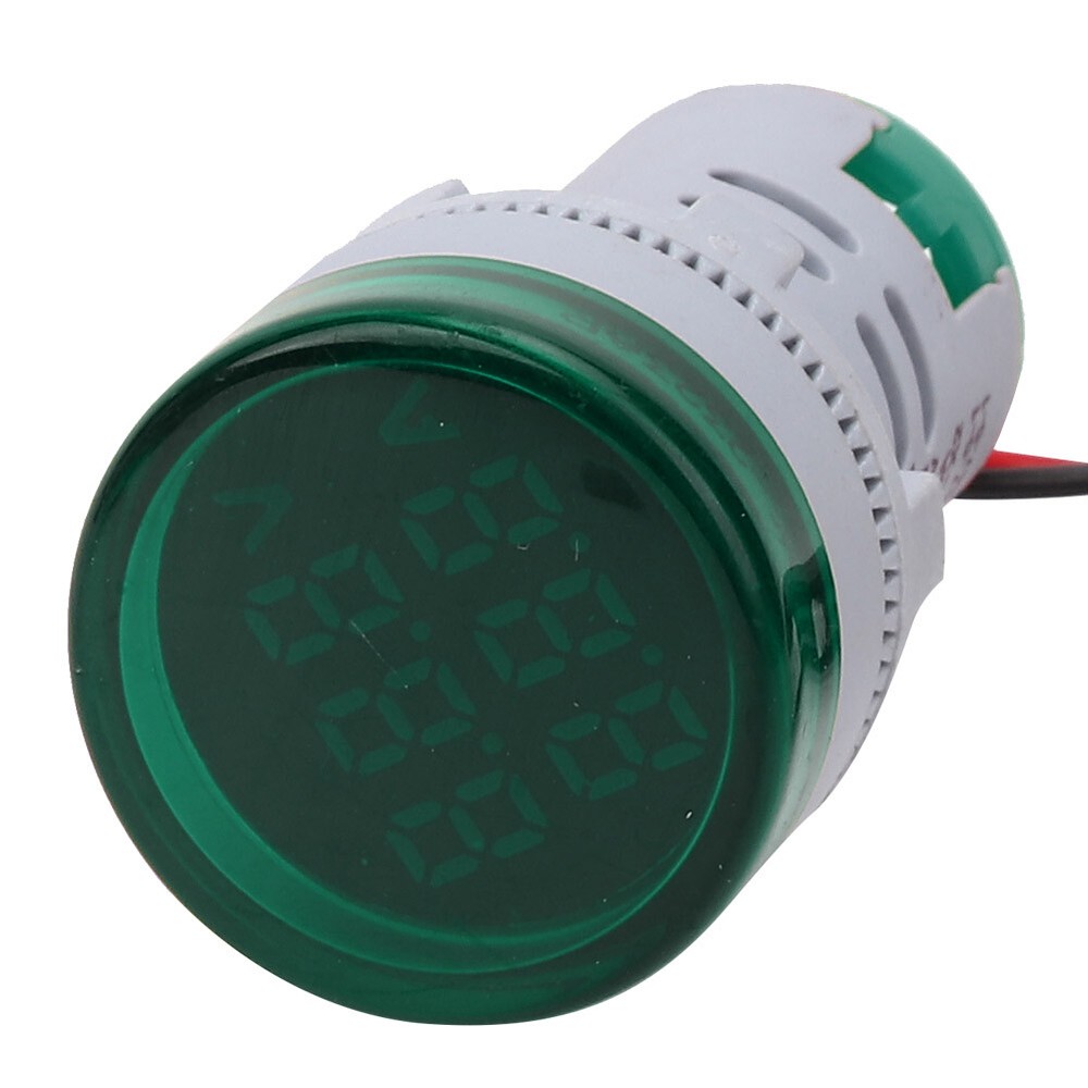 Round Digital Display Voltage Current 2 In 1 Integrated Indication Light
