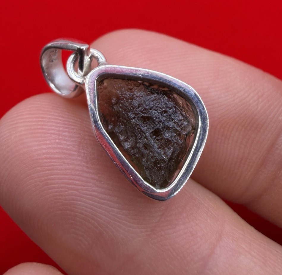 Moldavite Tektite Pendant, Czech Republic, Authentic Moldavite, 1.83g