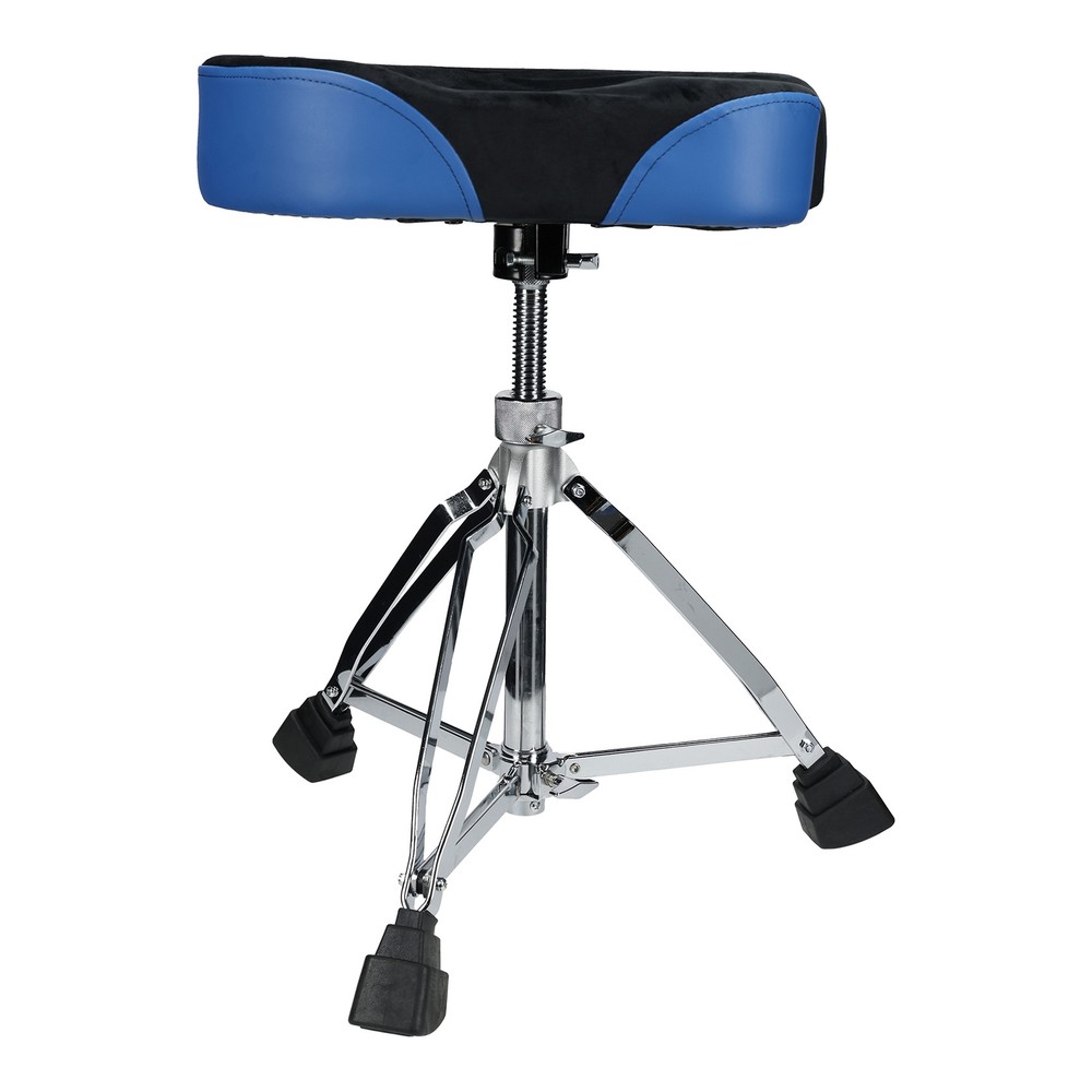 Rockville RDS52 Black/Blue Double Braced Drum Throne 4" Padding, Lockable Height