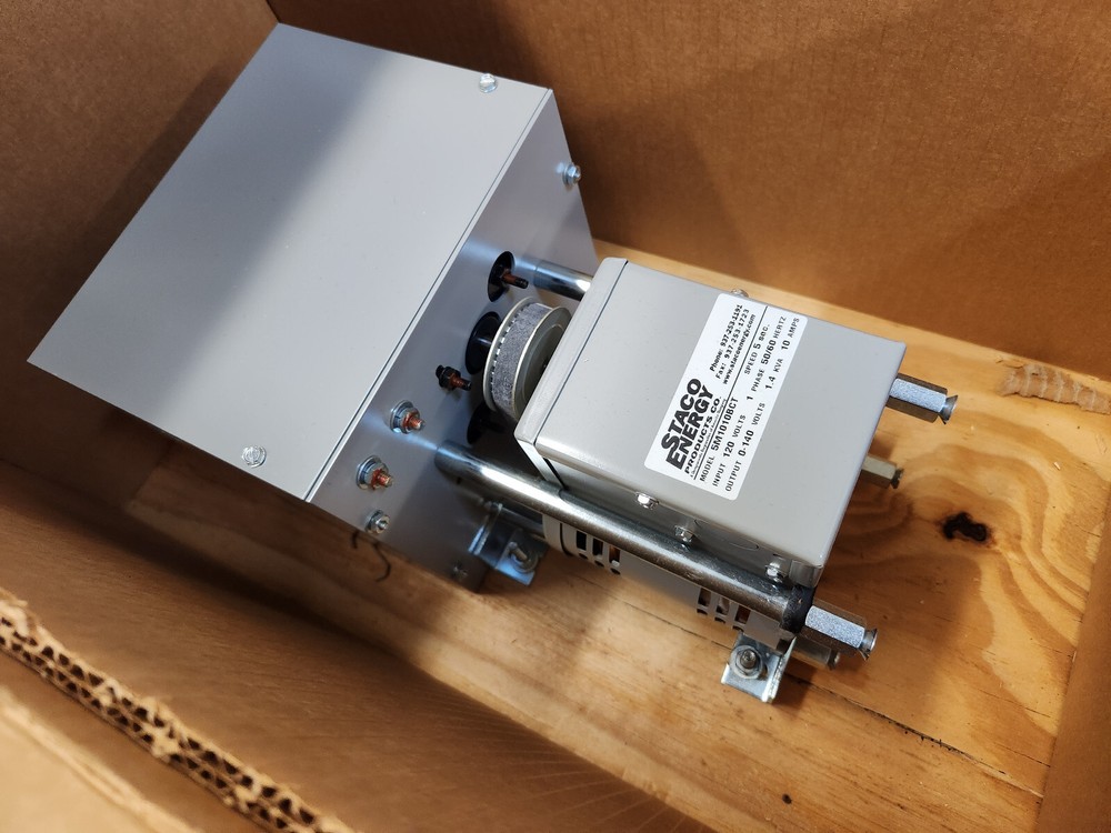 Staco Motorized Variable Transformer, 5M1010BCT, 120VAC, 10A  (Open Box, New)