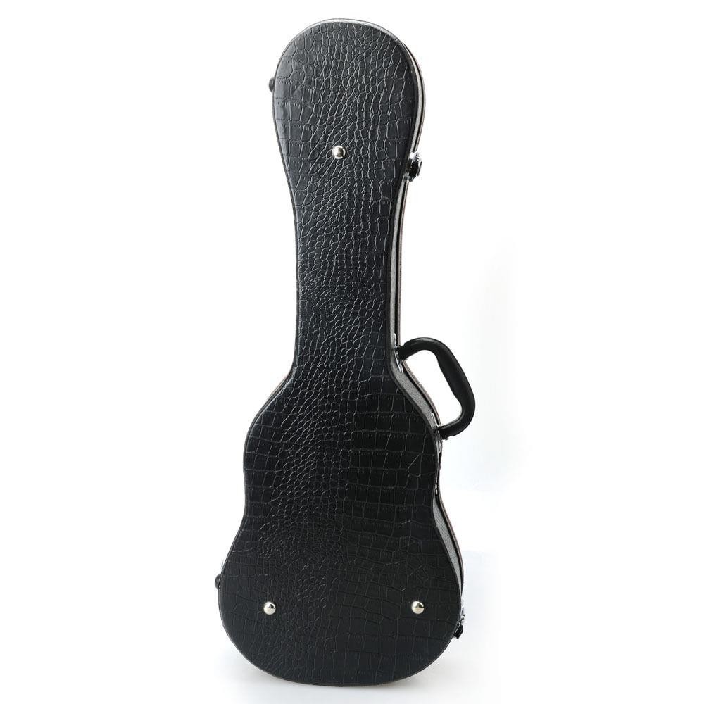 Glarry 26" Pattern Leather Bulge Surface Ukulele Wooden Hard Case