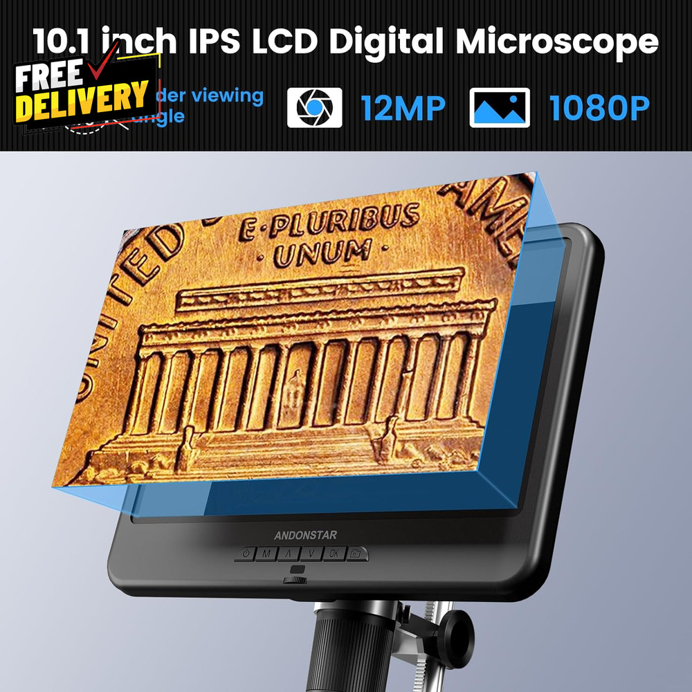 AD210 10.1 Inch LCD Digital Microscope for Adults Soldering Microscope for......