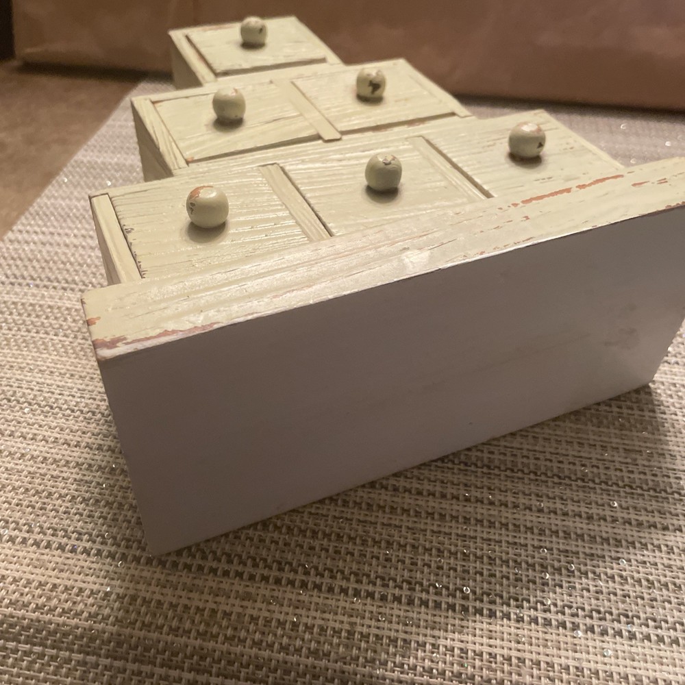 Distressed Wood Storage Stacked Cube Box