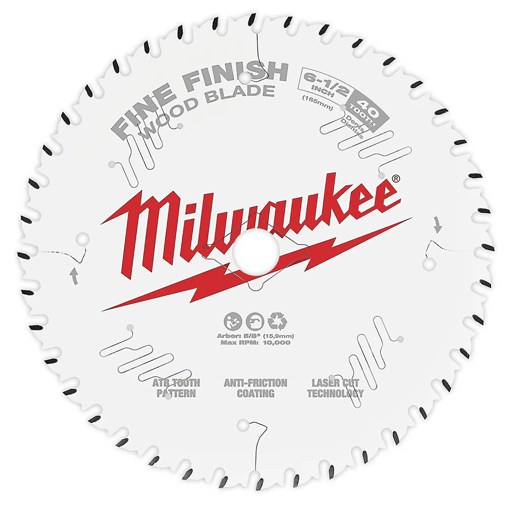 Milwaukee 48-40-0622 6-1/2-Inch 40-Tpi Carbide Fine Finish Circular Saw Blade