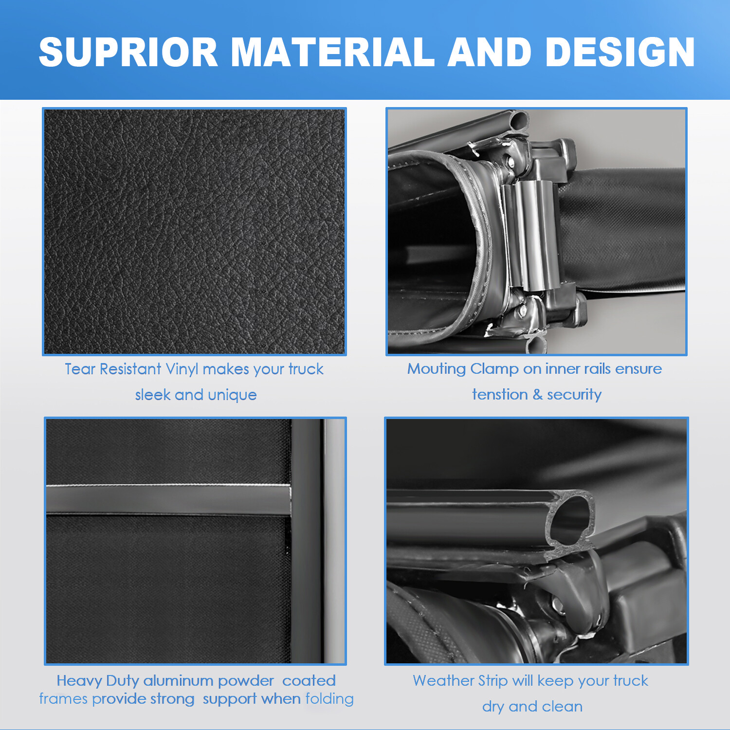 TRI-Fold 5.8FT Bed Soft Tonneau Cover For 2019-2024 Silverado Sierra 1500 Truck