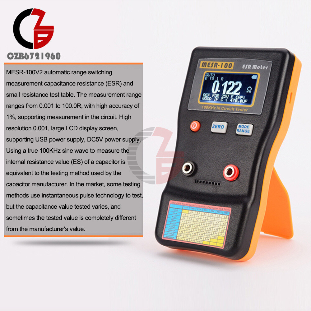 MESR-100 ESR Capacitance Ohm Meter Capacitance Internal Resistance Circuit Test