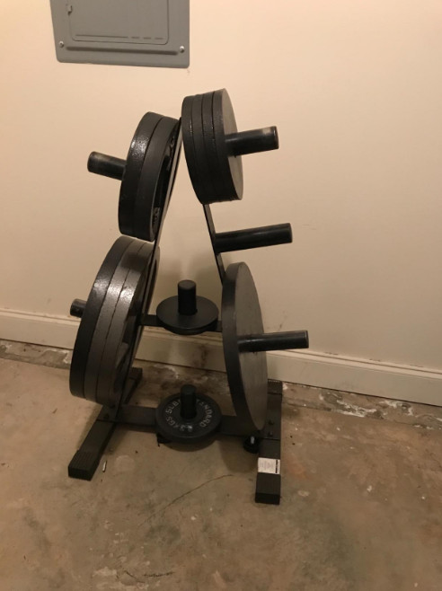 A-Frame Olympic Plate Rack, Heavy-Duty 2” Weight Tree, 7 Posts