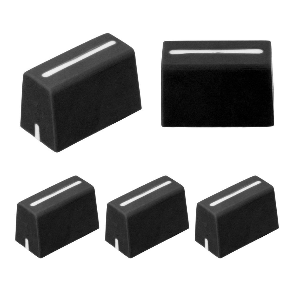 Universal Fader Knobs, Black Mixer Fader Caps, Rubber for DJ Console, 5 Pack