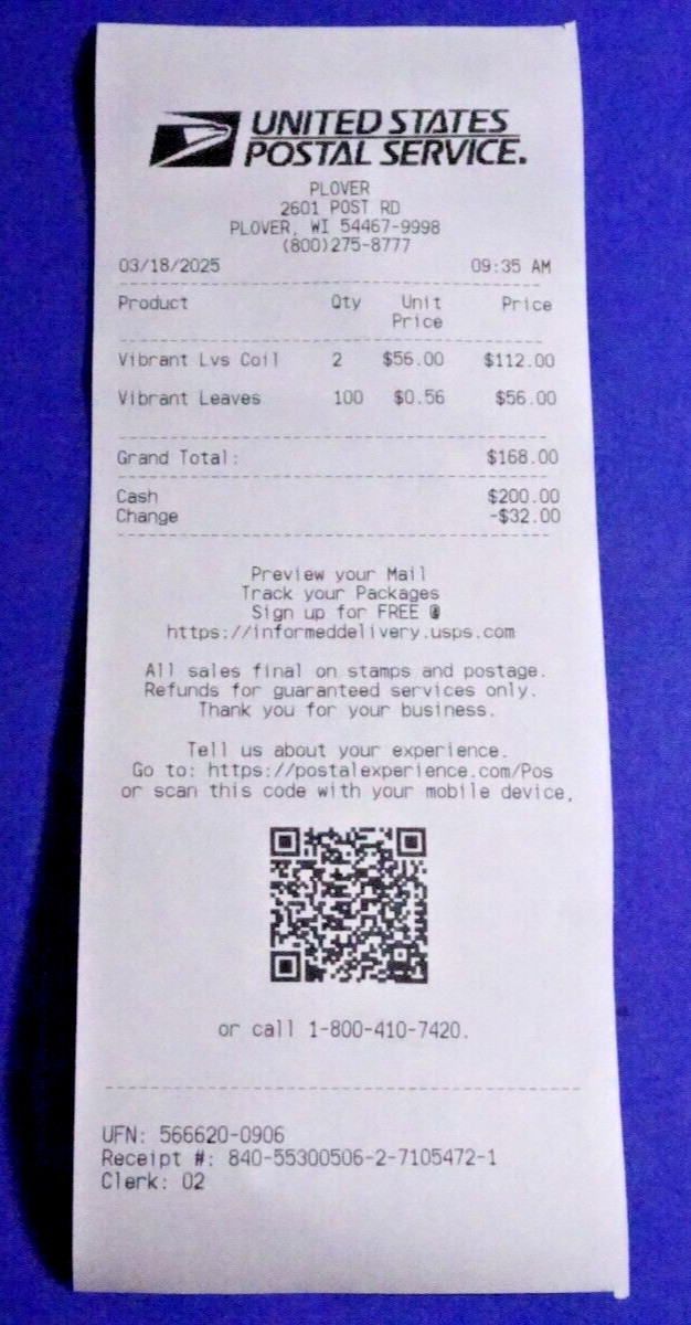 US 5971-5975 VIBRANT LEAVES ND POSTCARD (F) RATE COIL STRIP OF 5 EXCESS BACKING*