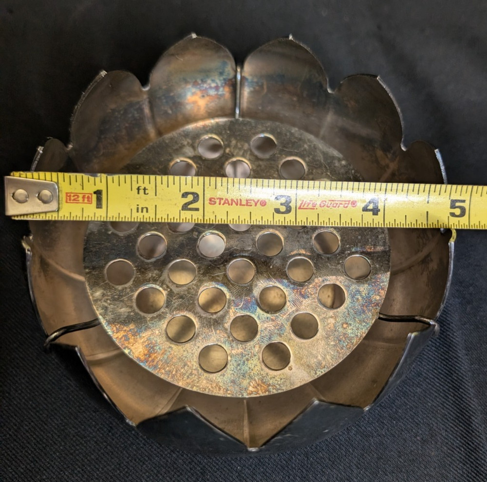 Vintage Leonard Silver plate Flower Frog Lotus Petal Floral Decoration Dip Set