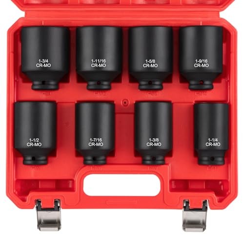 1/2" Drive Deep Impact Socket Set, 8 1/2" 8-Piece Drive Deep Impact Socket Set