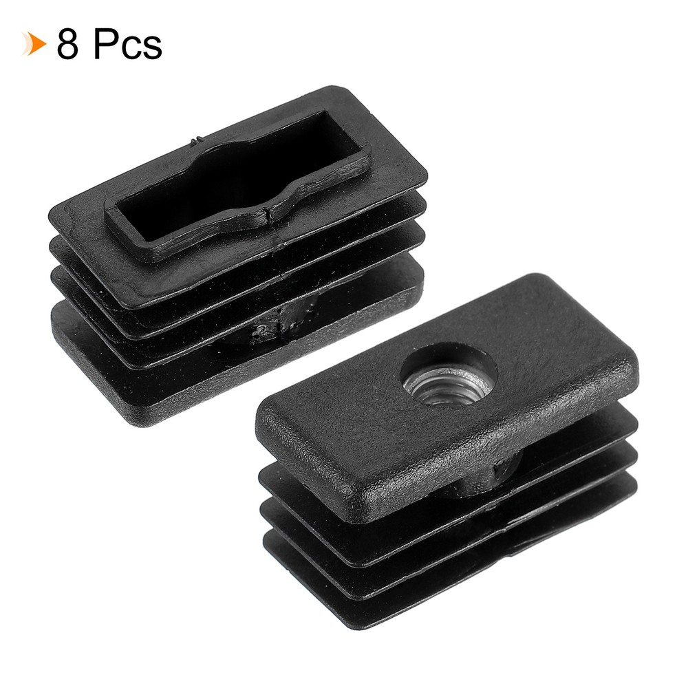 8Pcs 1.18"x0.59" Caster Insert with Thread, Rectangle M6 Thread for Furniture