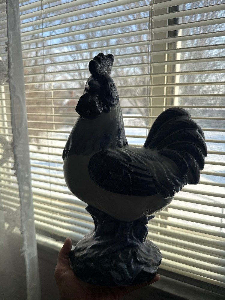 vintage rooster and hen figurines