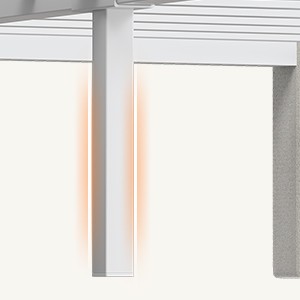 Easy Assembly Upholstered Beige Bed Adjustable Headboad With LED Light