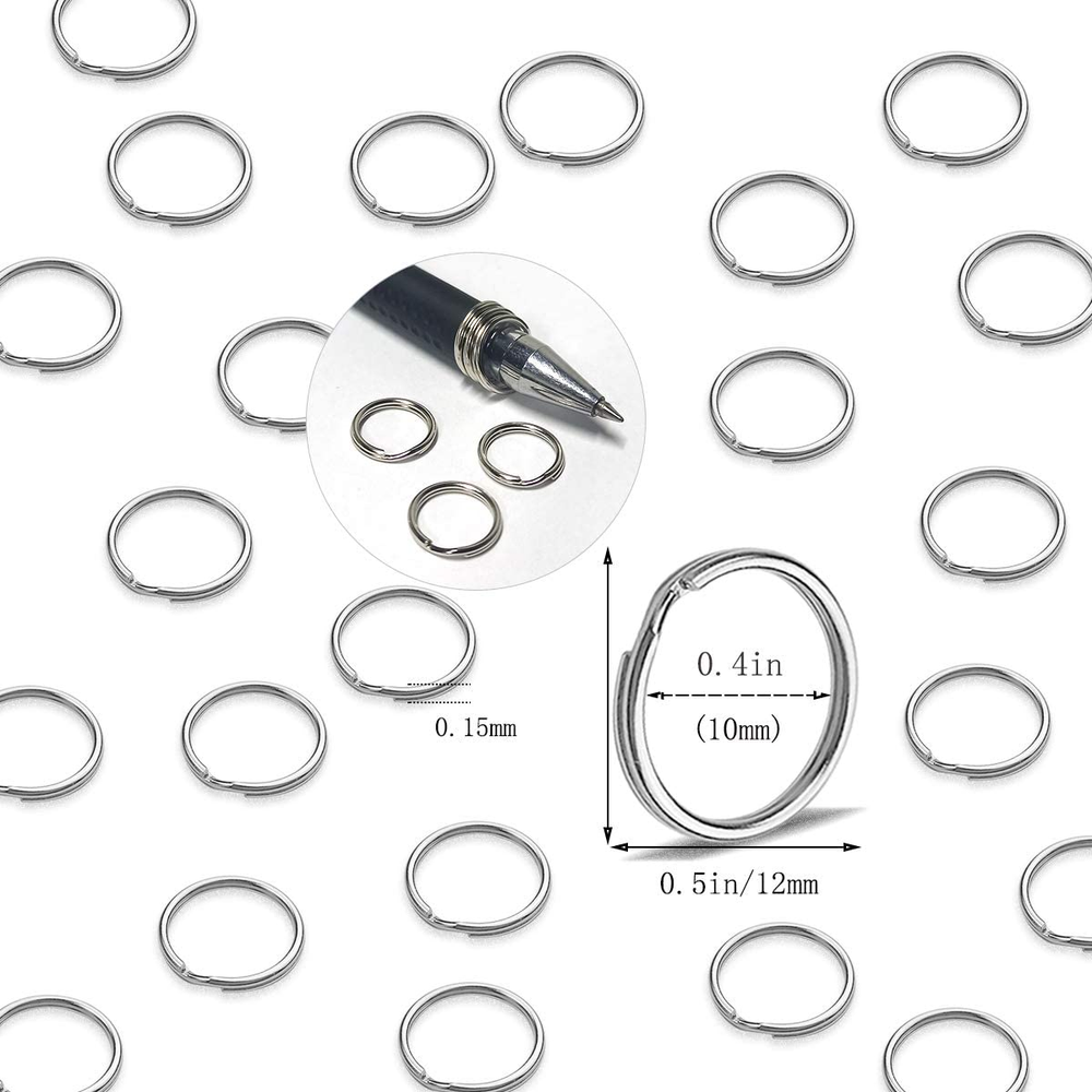 100 Pcs Split Ring, Small Key Rings Bulk Split Keychain Rings DIY Craft Metal