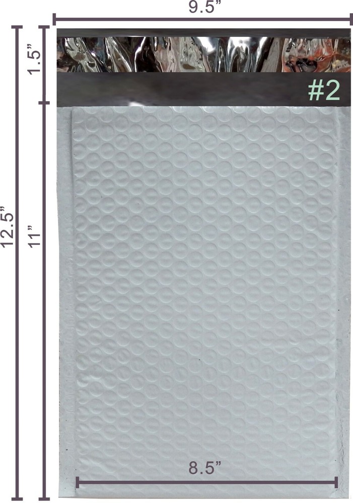 SuperPackage® 400 #2 8.5 X 11 Poly Bubble Mailers Padded Envelopes