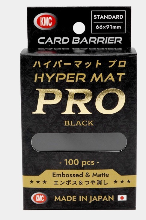 KMC Hyper Mat Pro Black Sleeves - 100 Count - MTG Magic Gathering Pokemon