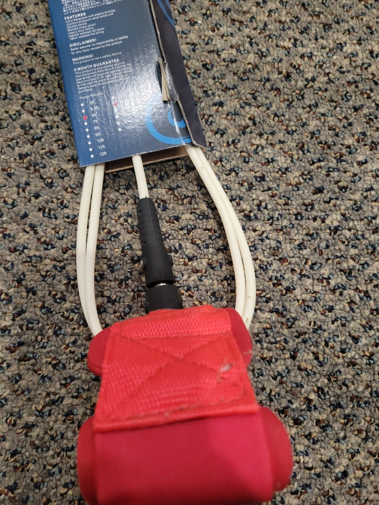 SUP board leash with ankle attachment 6 feet long