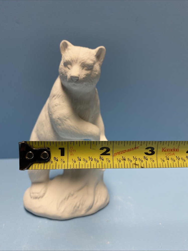 Ceramic Bisque Standing Bear With Tree Stump Ready To Paint