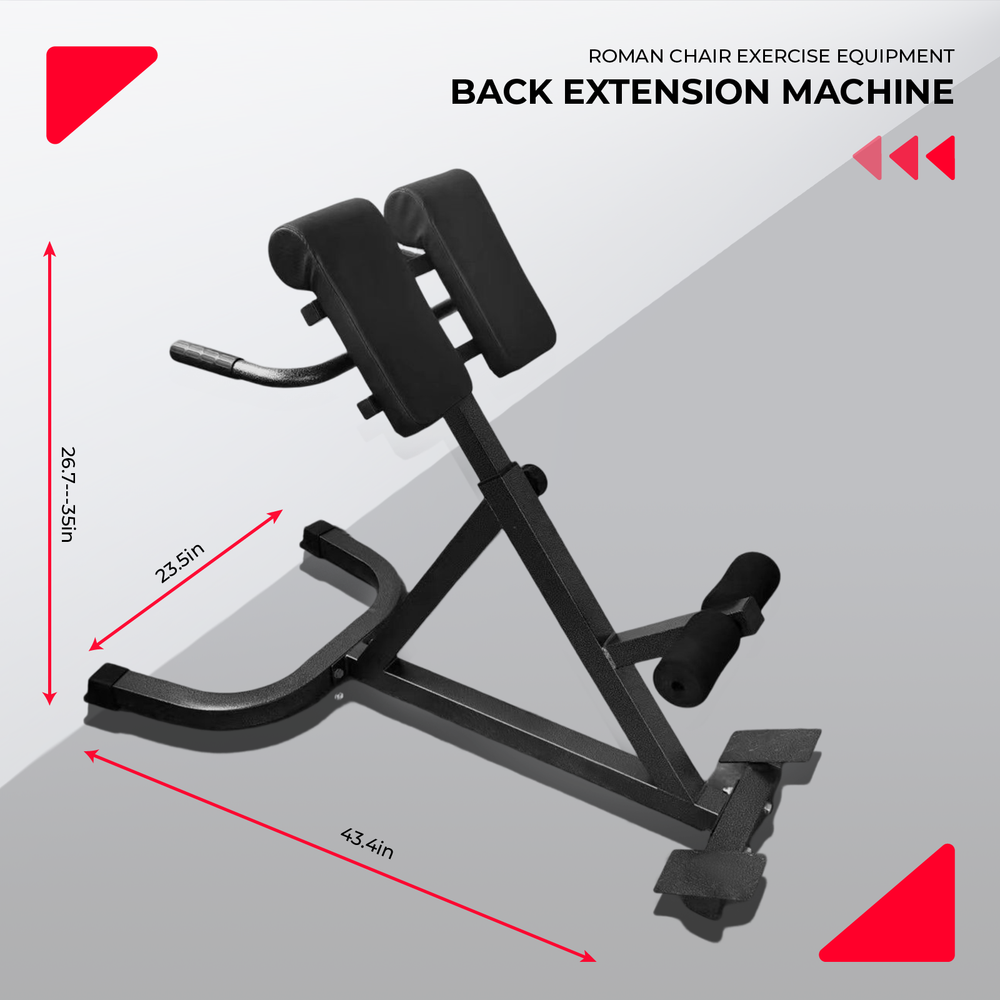 Roman Chair Lower Back Extension Machine, Reverse Hyperextension Bench