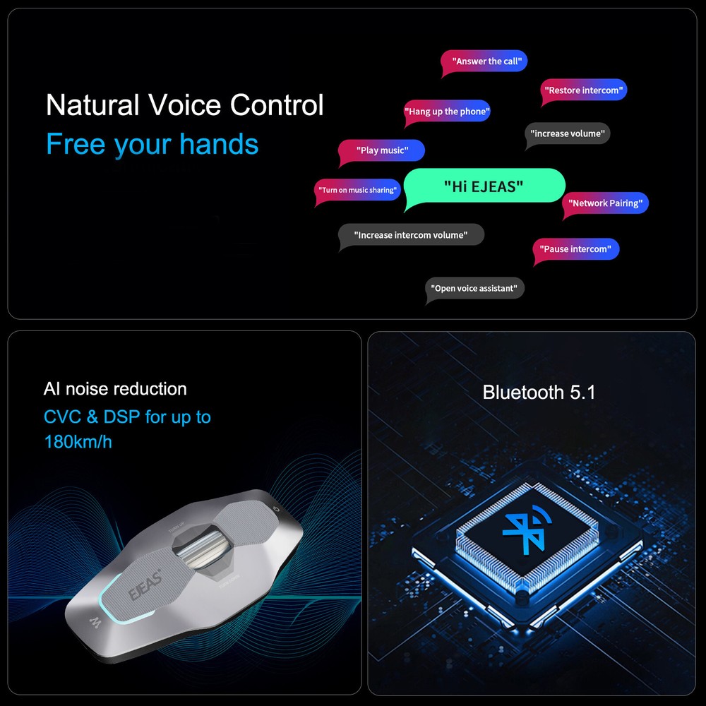 Automatical Connection Motorcycle Full Deplux Helmet 5G Mesh Intercom Headset